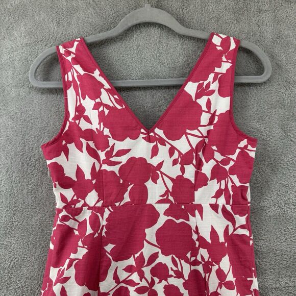 Boden Dress 4R Floral Pink Sheath V-Neck Sleeveless Midi Preppy Beach Resort - Picture 7 of 16